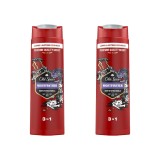 Set 2x Gel de dus si sampon 3-in-1 Old Spice Night Panther pentru corp, par si fata, 400 ml