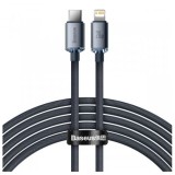 CABLU alimentare si date Baseus Crystal Shine, Fast Charging Data Cable pt. smartphone, Type-C la Lightning Iphone 20W, 2m, braided, negru CAJY000301&amp;