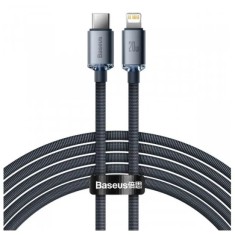 CABLU alimentare si date Baseus Crystal Shine, Fast Charging Data Cable pt. smartphone, Type-C la Lightning Iphone 20W, 2m, braided, negru CAJY000301&amp;