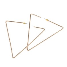 Cercei triunghiulari aurii, design geometric minimalist