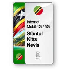 eSIM Internet Sf&acirc;ntul Kitts și Nevis, valabil 7 zile, trafic 1 GB, Standard