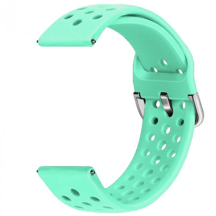 Curea din silicon compatibila cu Cookoo Smart Watch, Telescoape QR, 22mm, Mint Green
