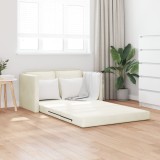Canapea 2 Locuri Crem vidaXL, 120x60 cm, Tesatura, Design Modern, Confortabila, Cadru Lemn Robust, Interior, Economisire Spatiu