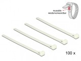 Set 100 bride reutilizabile albe 150mm x 7.2mm, Delock 18638