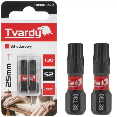 Set biti de impact T30, 25 mm S2, 2 bucati, Tvardy T00180-25-2 foto