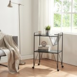Carucior servire la masa Austrheim 73x50x33cm otel negru [en.casa] HausGarden Leisure, [en.casa]