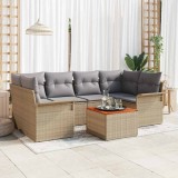 vidaXL Set de canapele pentru grădină 7 pcs Beige și gri deschis 3355949