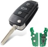 Cheie Auto Programabila Techstar cu 3 butoane pentru Audi Q7 B7 Q3 A3 TT A2 A8 A6 A6L A4 S5 C5 C6 B6 A4L A5 Q5 S RS Cabrio, Avant, Quattro, 433MHz, ID