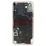 Carcasa Completa iPhone 12 Alb + Suport SIM, Butoane, Flex Magsafe, Geam Camera Spate Original