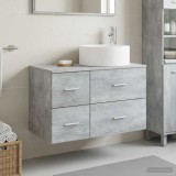 Cumpara ieftin Set dulap baie 2 buc. Gri Beton 79,5 x 44,5 x 80 cm