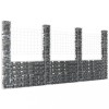 VidaXL Coș gabion &icirc;n formă de U cu 4 st&acirc;lpi, 380x20x200 cm, fier 151291
