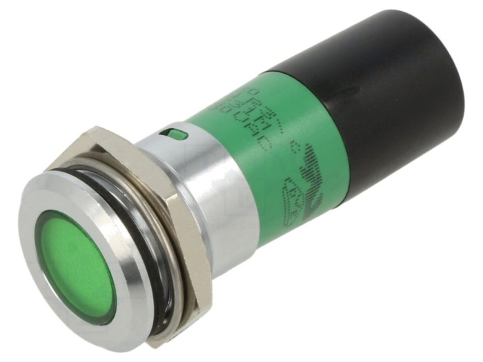 Lampă de control LED verde 230V