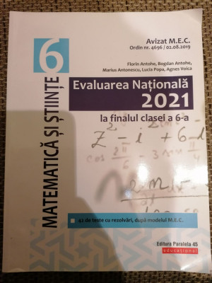 Evaluare Nationala Matematica si Stiinte Clasa a 6-a 2021 foto