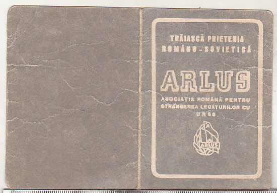bnk div Carnet de membru ARLUS - 1952