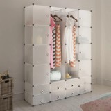 Dulap modular cu 18 compartimente alb 37 x 146 x 180,5 cm