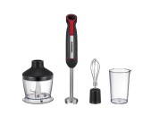 Mixer vertical Heinner HHB-DC1200BKRD, 1200w, motor DC, viteza variabila + turbo, picior blender inox, lame inox, accesorii: tel, tocator (500ml),