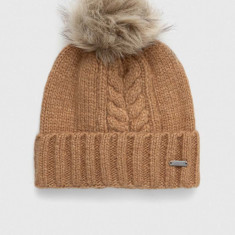 Hollister Co. caciula culoarea maro, din tricot gros