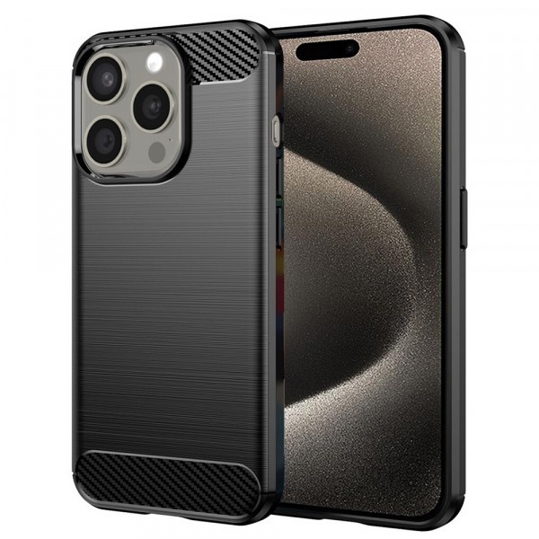 Husa pentru Apple iPhone 15 Pro Max, Techsuit, Carbon, Neagra