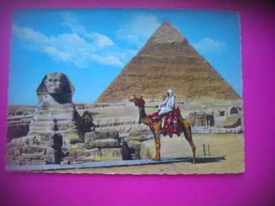 HOPCT 6831 MARELE SFINX DIN GIZA SI PIRAMIDA KHEFREN -EGIPT -AFRICA-NECIRCULATA foto