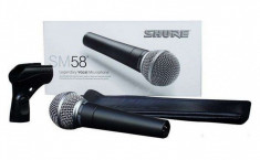 MICROFON PROFESIONAL SHURE SM58 CU BORSETA SI NUCA + CABLU INCLUS NOU foto