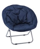 Cumpara ieftin Fotoliu terasa, gradina pliabil fier gri textil albastru 77 x 75 x 74,5 cm