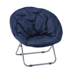 Fotoliu terasa, gradina pliabil fier gri textil albastru 77 x 75 x 74,5 cm