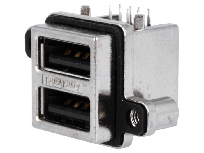 Conector USB A IP67, THT