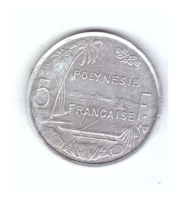 Moneda Polinezia Franceza 5 francs/franci 1991, stare buna, curata foto