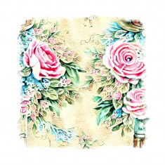 Sticker decorativ, Trandafir, Roz, 55 cm, 6710ST