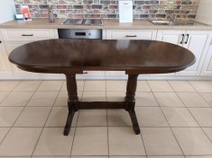 MASA LIDER 38 DIN LEMN DE FAG CULOARE NUC 130 cm restransa 160 cm extinsa latime 76cm