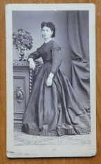 Foto Franz Duschek pe carton, secol 19, doamna din inalta societate