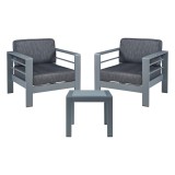 Set mobilier de gradina Avise cu masa, 3 piese, aluminiu