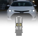 Bec LED Auto T20 7440 o singura faza cu Lupa si 60 LED-uri Premium Culoare Alb 6000K pentru Pozitie sau DRL, lumini de zi, CANBUS, fara eroare de bec