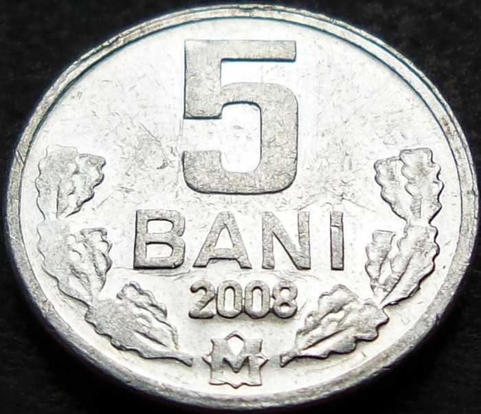 Moneda 5 BANI - REPUBLICA MOLDOVA, anul 2008 *cod 362 B