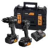 Set 2 unelte: masina de insurubat cu impact si masina de gaurit cu percutie, cu motor fara perii, DEWALTr x McLaren F1 Team 18V XRr Editie Speciala -