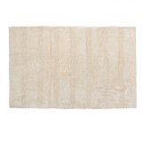 Covoraș Decorativ Bumbac, Dungi Reliefate, Ecru, 90x60cm