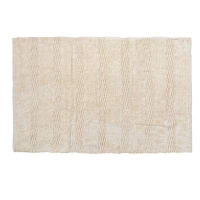 Covoraș Decorativ Bumbac, Dungi Reliefate, Ecru, 90x60cm foto