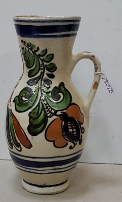 Canceu din ceramica smaltuita, Korond, Secol 20 foto