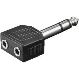 Adaptor Jack 6.35 mm la 2x 3.5 mm mama stereo Goobay