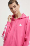 Cumpara ieftin Adidas bluza femei, culoarea roz, cu glugă, modelator, IS3877