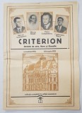 CRITERION , REVISTA DE ARTE , LITERE SI FILOSOFIE , OCTOMBRIE 1934 - FEBRUARIE 1935 NUMERELE I - VII , EDITIE ANASTATICA , ANII '90 , COTOR RESTAURAT