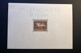 Germania (Deutsches Reich 1936)Coliță "Michel Block 5 -M&uuml;nchen-Riem 1936" cu Timbru Sec / Embosat (42Pf Maro, MINT / Neștampilată) CLK1