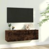 Gossi comoda tv de perete, stejar afumat, 100x30x30 cm,lemn prelucrat