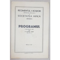 PROGRAMUL CONCURSULUI HIPIC - ORADEA, 1929