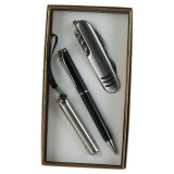 Set cadou pentru barbati, Briceag cu pix si breloc cu led