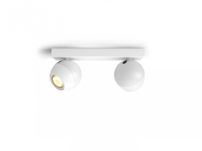 Spot LED Dublu Philips Hue Buckram, Bluetooth, 2xGU10, 2x5W, 700 lm, lumina foto