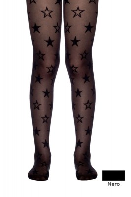 Ciorapi copii subțiri cu model steluțe, Starlet 20 Den - Nero, 158-164 foto