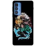 Husa compatibila cu Motorola Edge 20 model Demon Slayer Team Battle, Silicon, TPU, Viceversa, Transparent, Carcasa