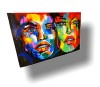 Tablou Pictat Manual Rainbow Faces 134.5x84.5cm - Decoratiune Abstracta Moderna, Culori Vii, Tablou 3D