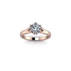Inel de logodna din aur roze 14K, piatra zirconiu - 54